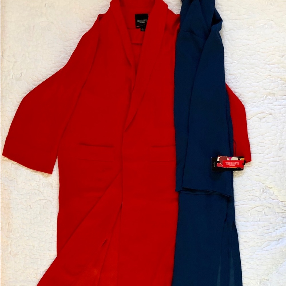 Tracee Ellis Ross Duster Red/Blue - Picture 3 of 8